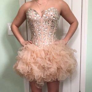 Champagne corset homecoming/prom  dress